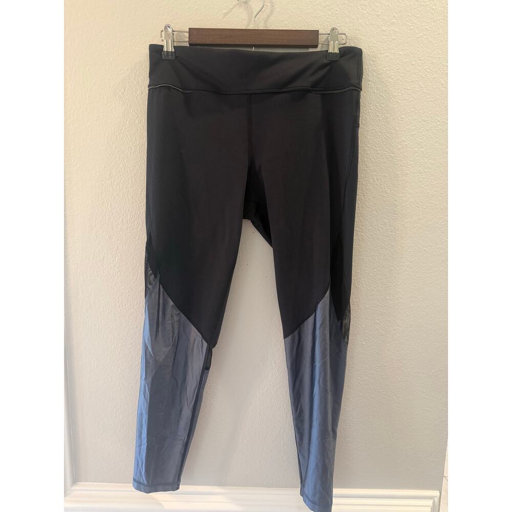 ALALA Leggings Activewear Colorblock Black Grey Panels Sz L